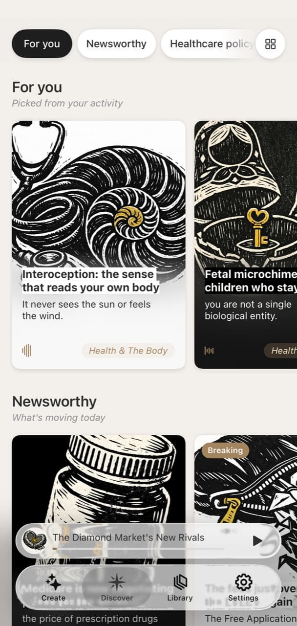 Browsing the Fylom Discover feed